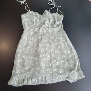 Abercrombie Spaghetti Green Patterned Dress